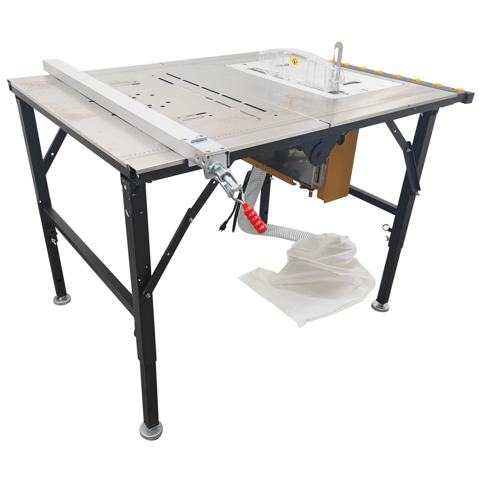 110V Sub Saw Table Wood Cutting Machine Telescopic Saw Table Dust Collector 4"8"
