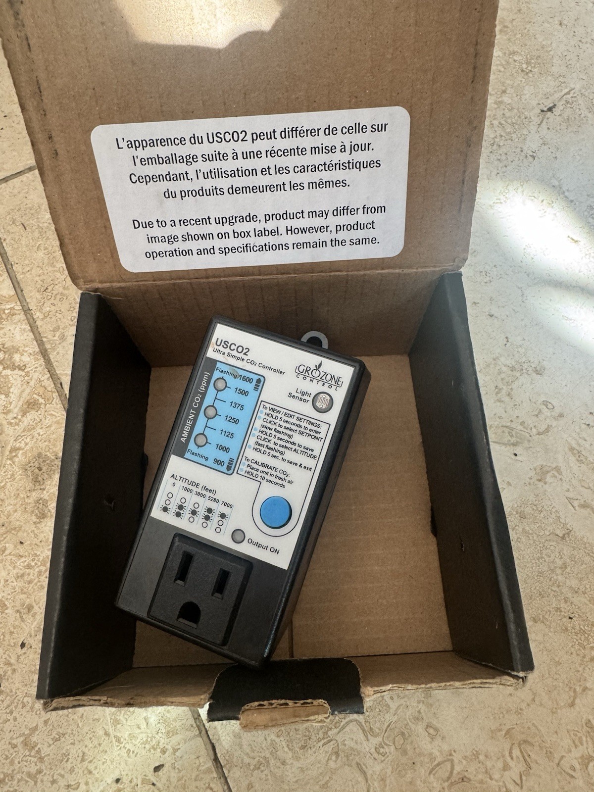 Grozone Controls USCO2 0-2000 PPM Single Zone Ultra Simple CO2 Controller