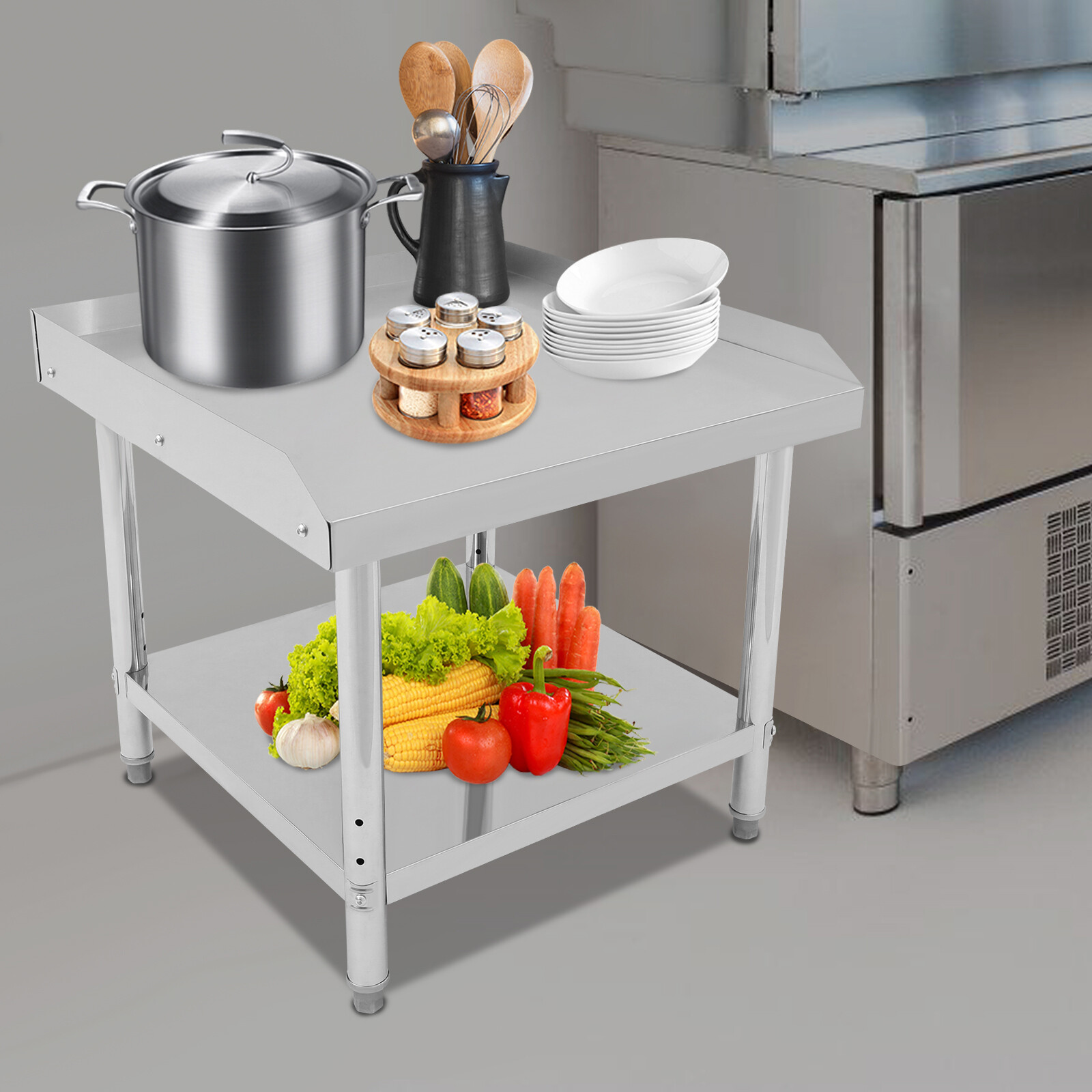 Stainless Steel Kitchen Restaurant Adjustable Work Prep Table