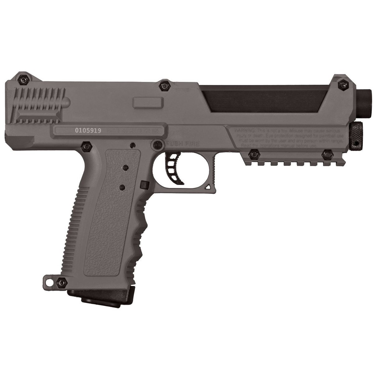 Tippmann TiPX Paintball Pistol Marker with Case + 2 Clips - Steel Grey 68Cal Gun