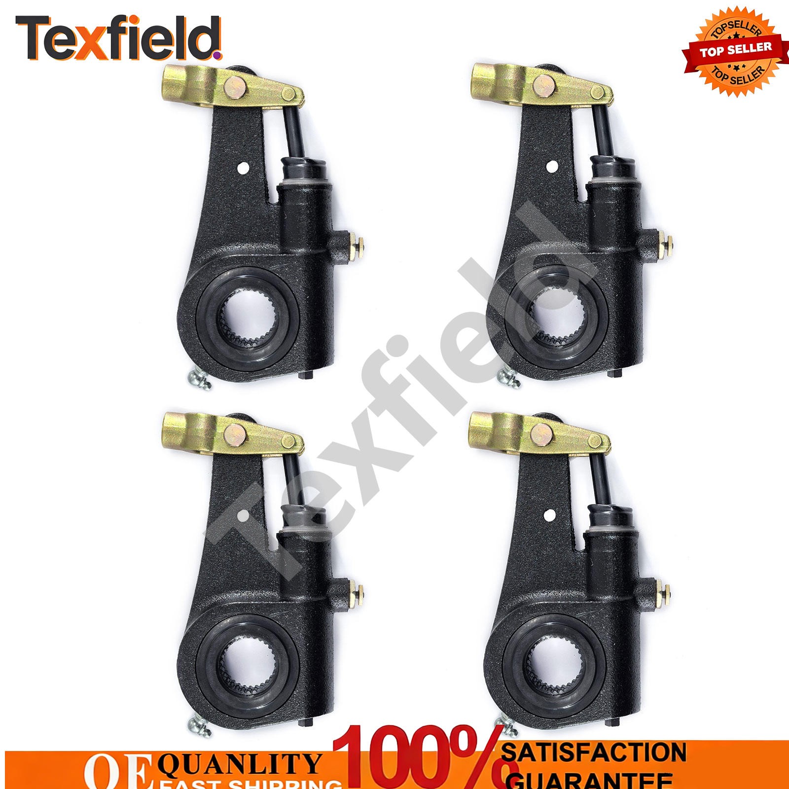 4PCS Automatic Slack Adjuster 1.5"x28 Spline 6" Lever Replace Meritor R801074