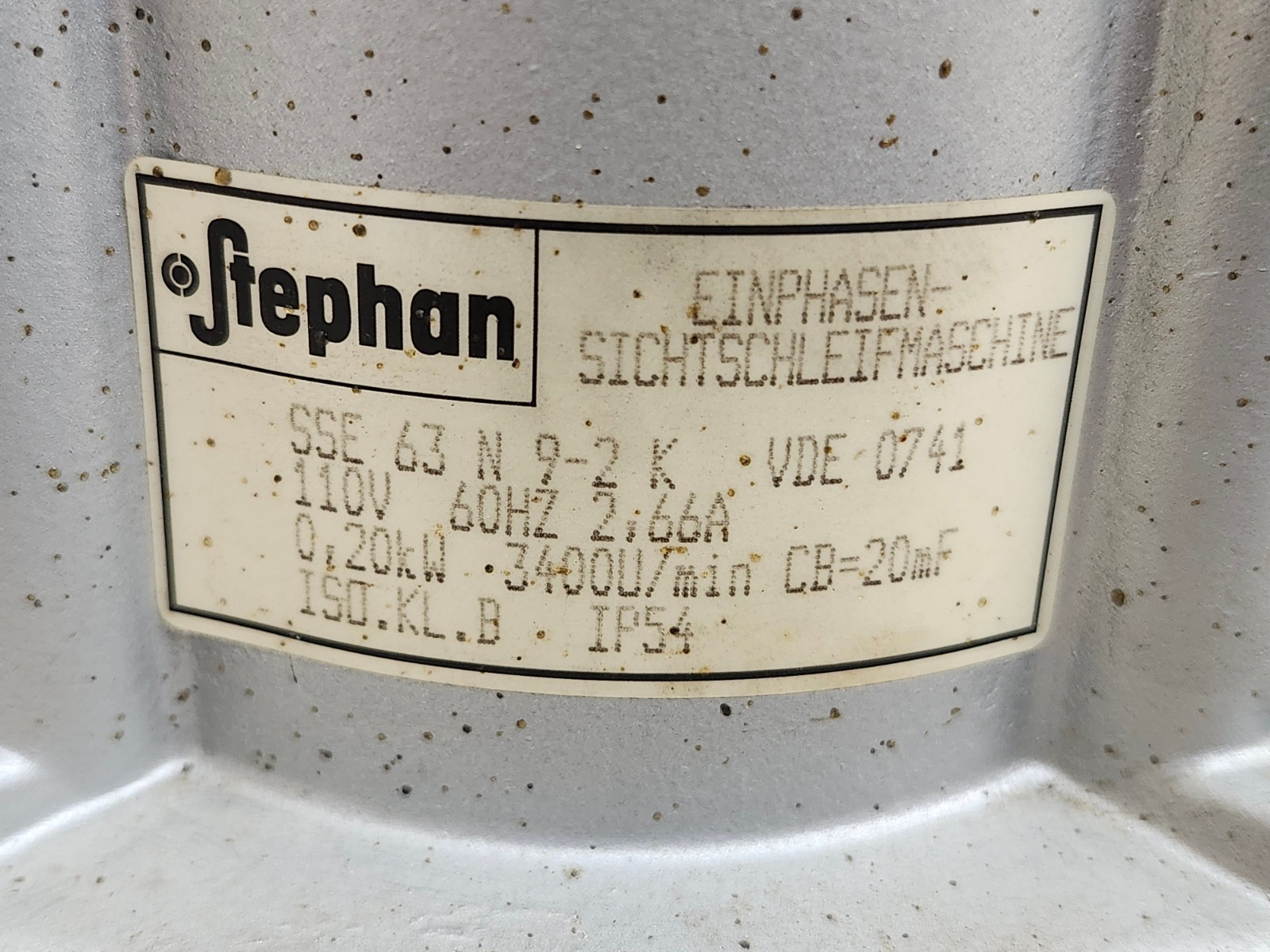 Stephan SSE63N9-2K Single-Phase Surface Grinder (Einphasen Sichtschleifmaschine)