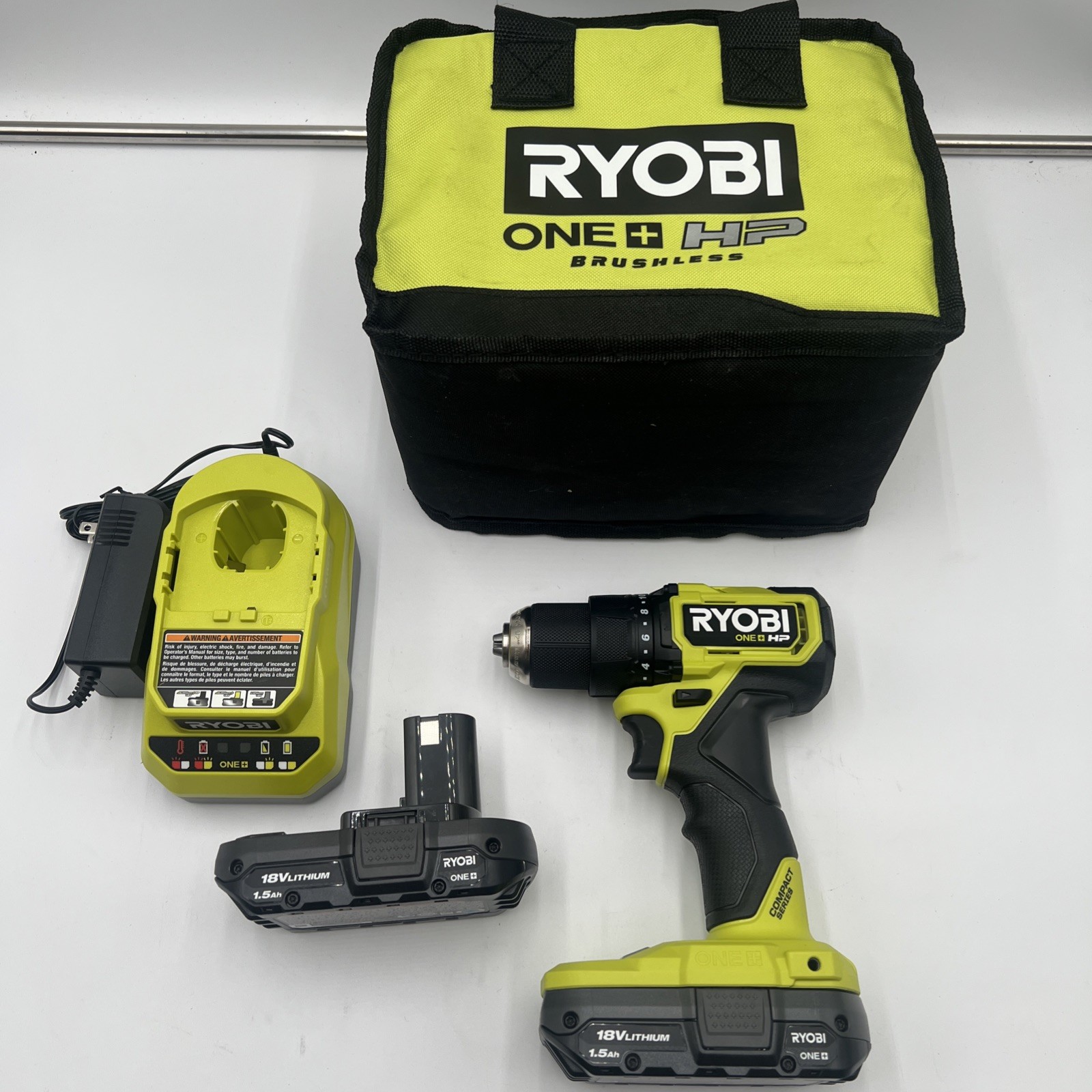 RYOBI (PSBDD02) ONE+ HP 18V Brushless Compact 1/2” Drill/Driver w/ 2 Batteries