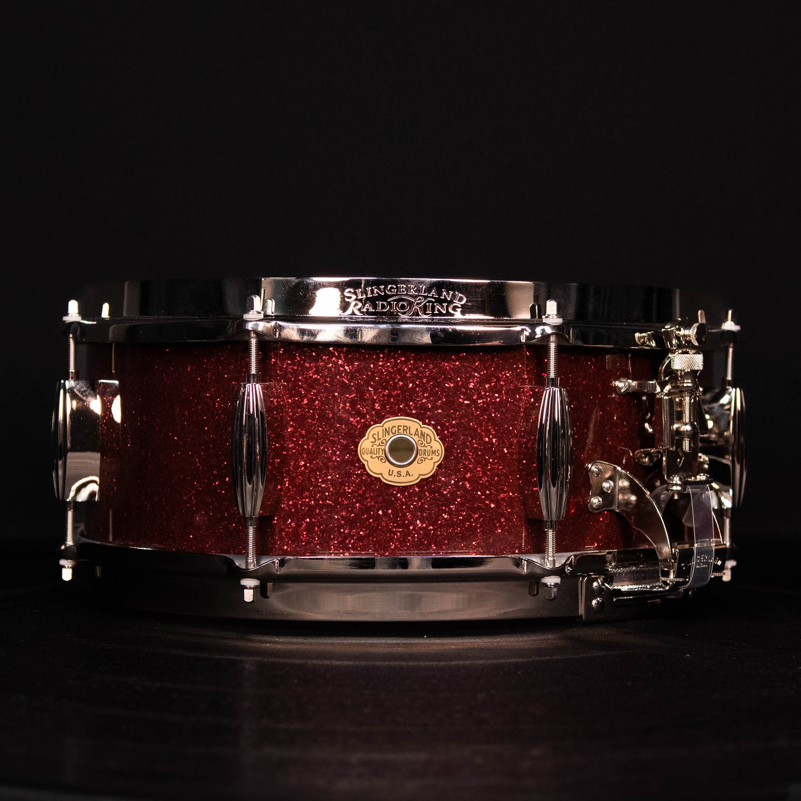 Slingerland 14" x 5.5" Radio King Solid Maple Snare Drum, Maroon Glass FP