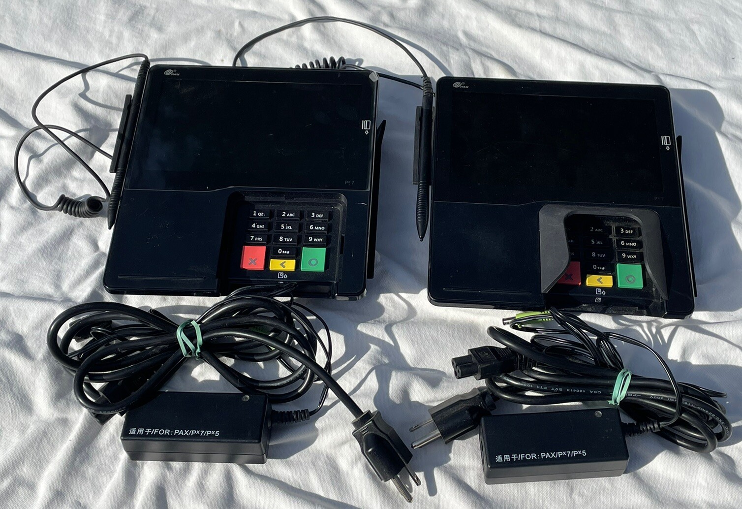 Lot Of 2 PAX PX7 Credit Card Payment Terminal w/ Power Cord Sold As Is