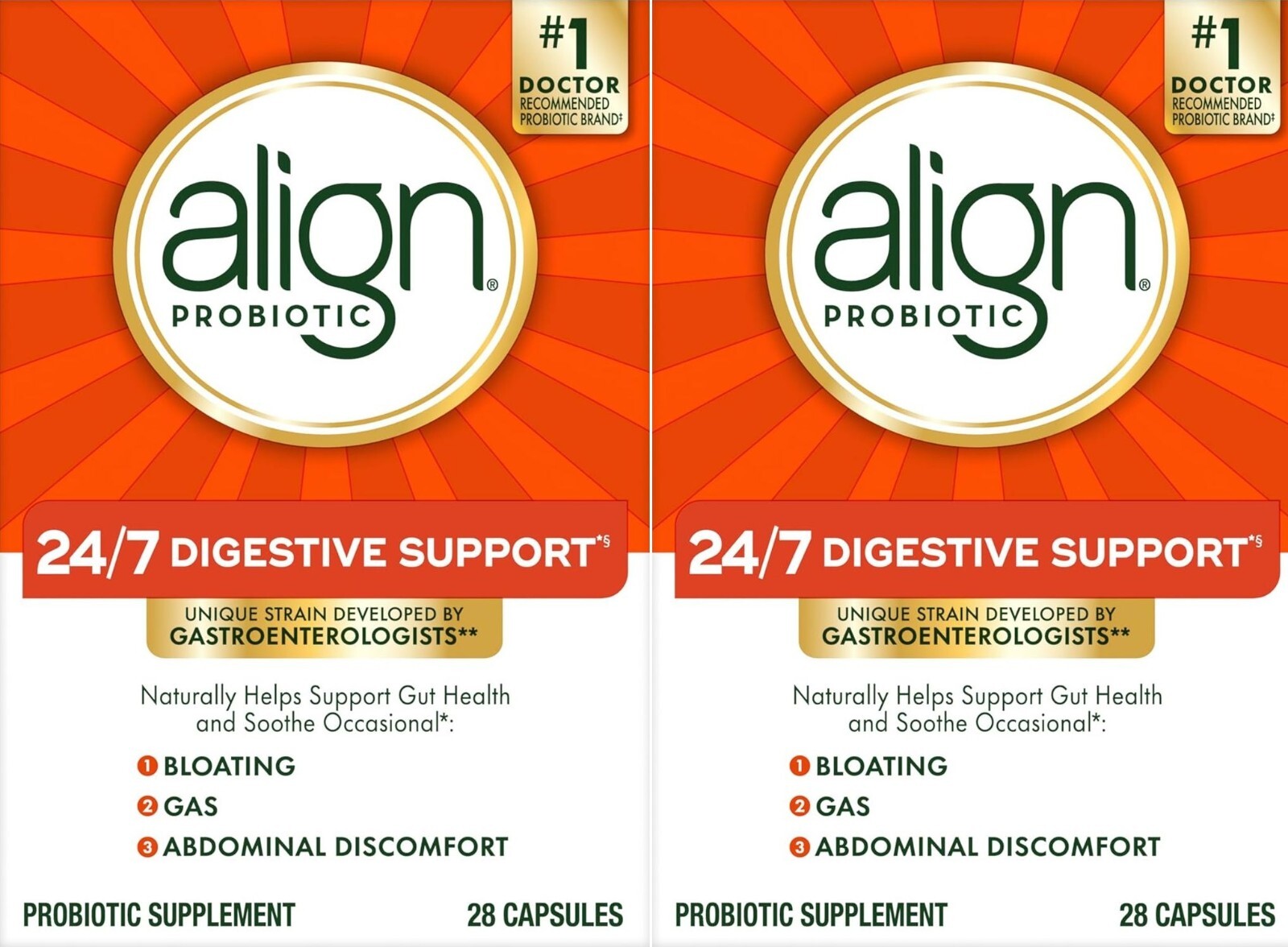 2 X ALIGN PROBIOTIC - DIGESTIVE SUPPORT - 28 X 2 = 56 CAPSULES - EXP. 7/2027