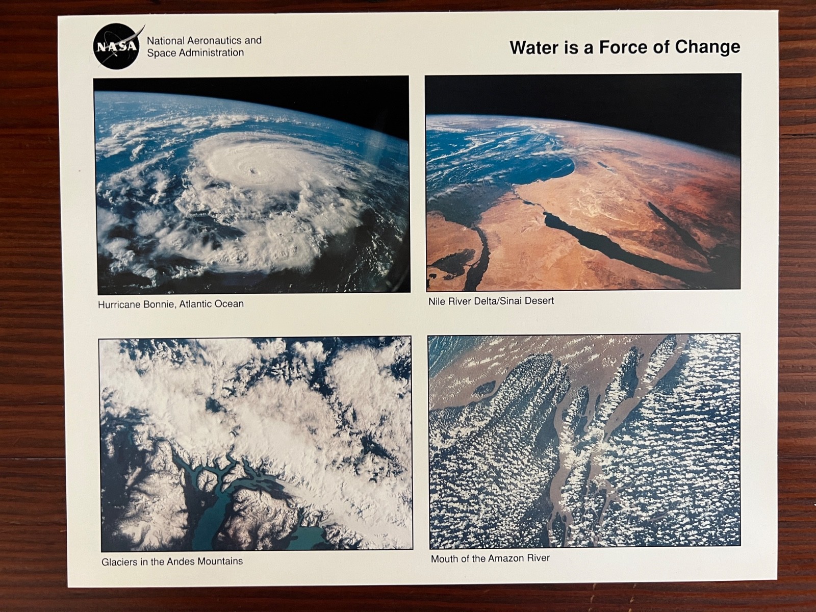 Vintage NASA Hubble Lithograph Water...Force for Change, 1994, 8 x 10