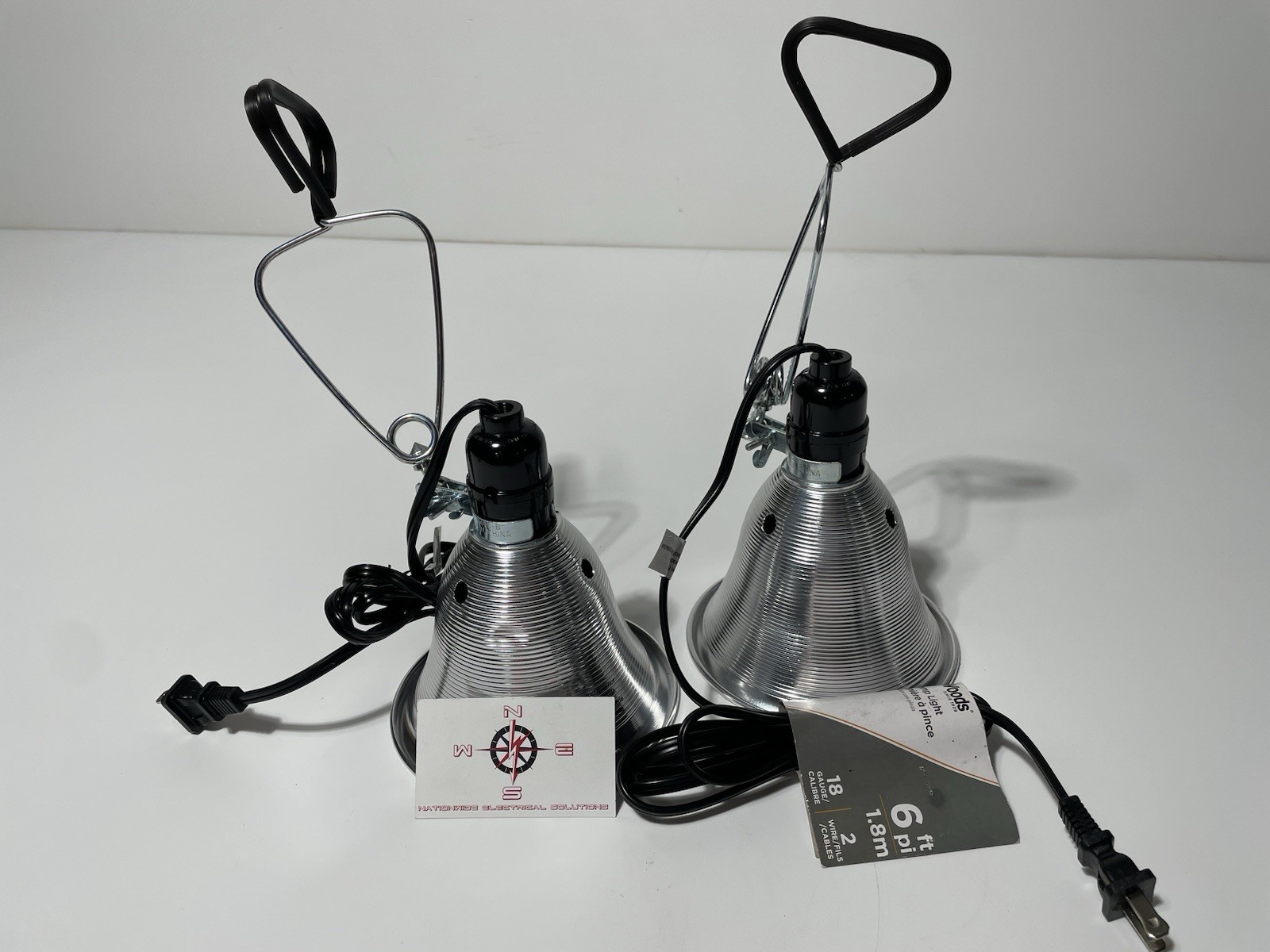 Woods 6ft. Clamp Light (without bulb), 18 Gauge, 2 Wire (LOT of 2!)