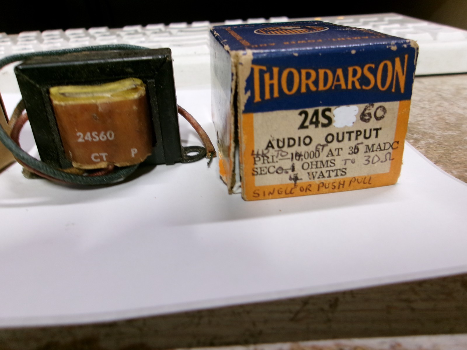 VINTAGE NOS THORDARSON AUDIO OUTPUT TRANSFORMER 24S60