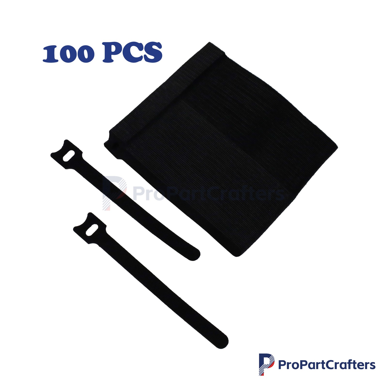 100PCS Reusable Fastening Organizer Cable Straps Black Wire Cord Hook Loop Ties