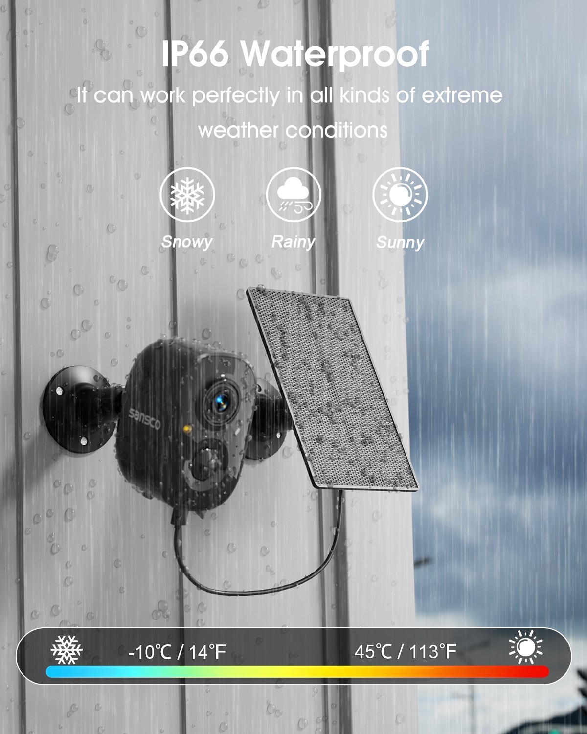 4CH Solar Battery Powered 4MP Wireless Security Camera System 2 Way Audio +128G