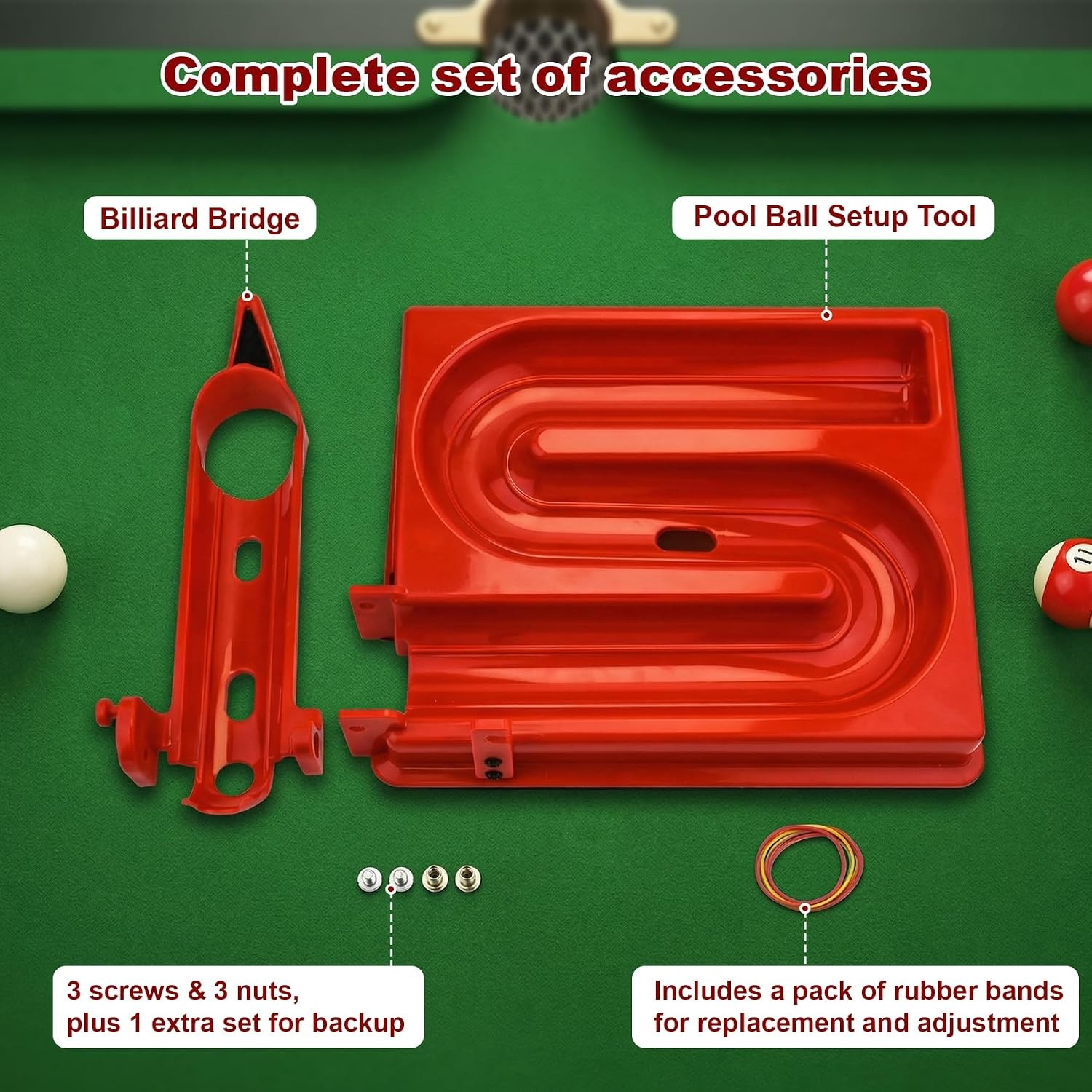 Billiards Training Rack Pro, Portable Billiards & Snooker Training Rack, red