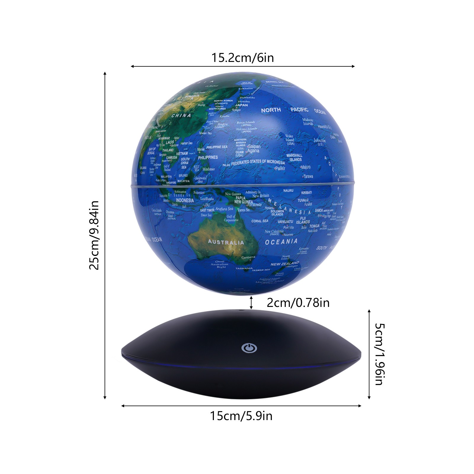 Magnetic Levitation Floating Globe Rotating Geographic Globe Auto-Rotating Globe