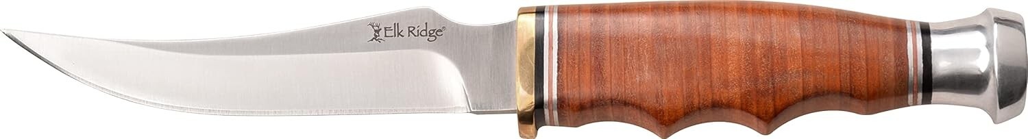 Elk Ridge Outskirt Fixed Knife 8Cr13MoV Steel Blade Stacked Handle ER-200-28LBR