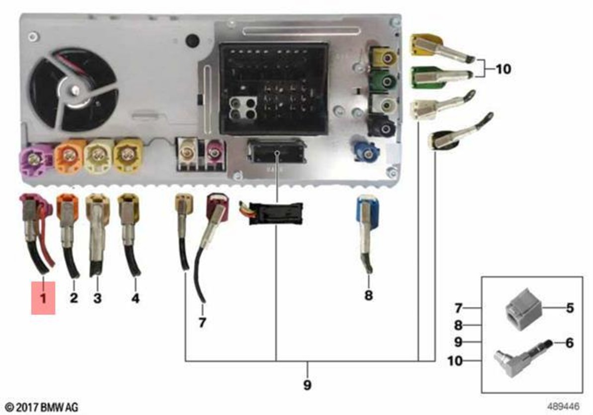 Genuine BMW X5 M X6 F15 F16 F85 Connecting Line Headunit High - Cid 61116813847