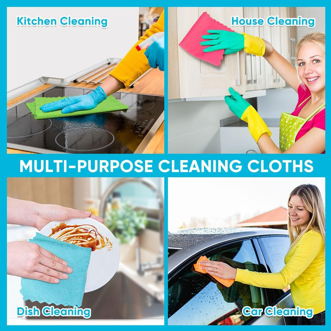 Orighty Microfiber Cleaning Cloth, 24 Pack Highly 24 Pack, Multicolor