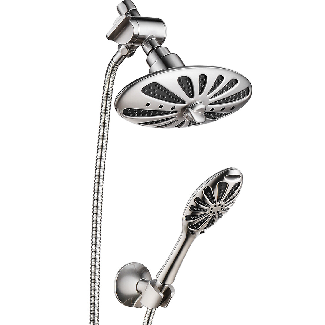 NEW Overhead Rain Showerhead and Handheld Shower Head Set-Brushed Nickel PSS2118