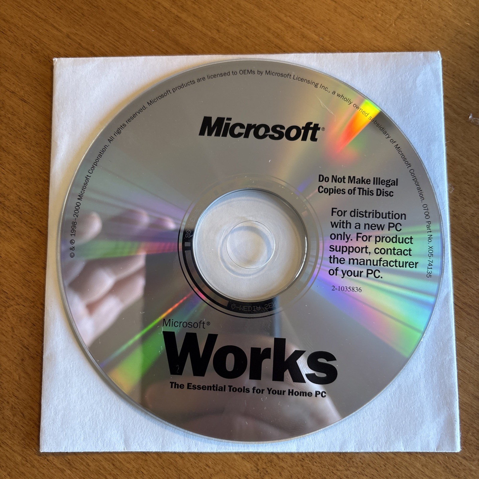 Microsoft Works (PC, CD-ROM) With Certificate