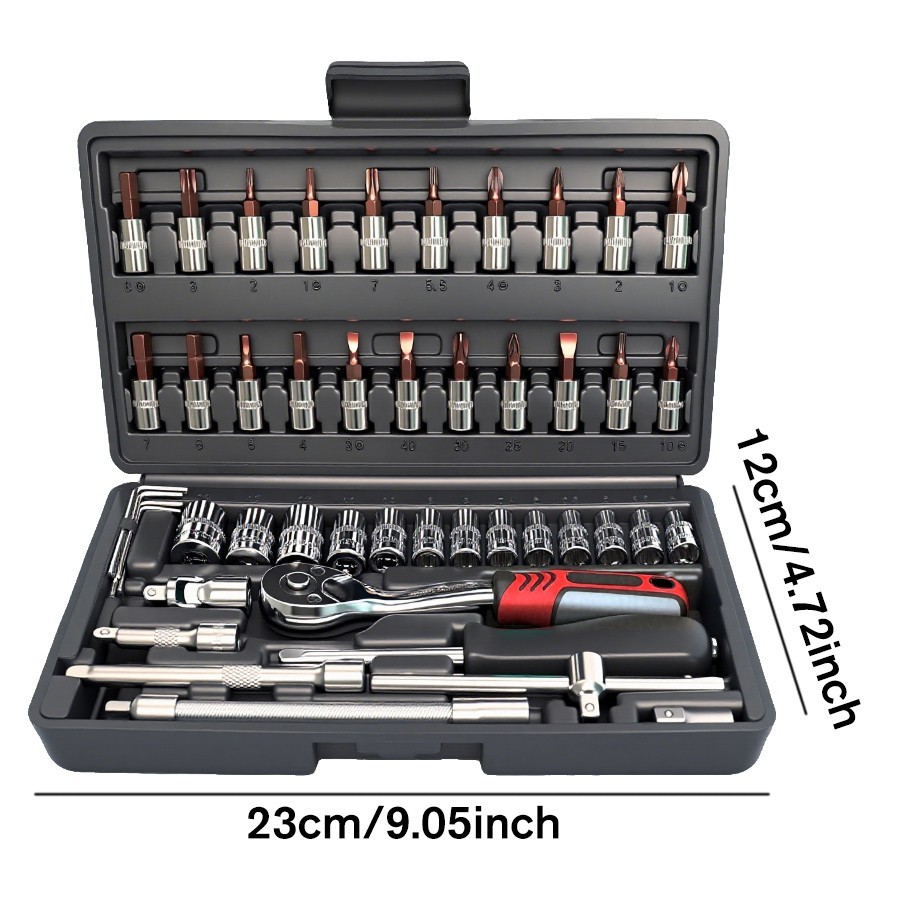 46-Piece Professional Tool Set, Multifunctional Toolbox