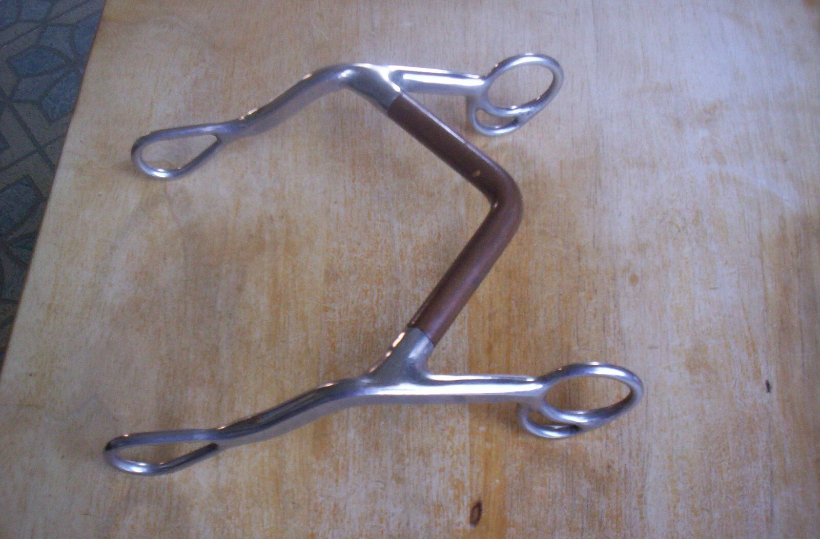 Used  Stainless Trammell Whoa Bit 5" High Copper Port 7" Shanks