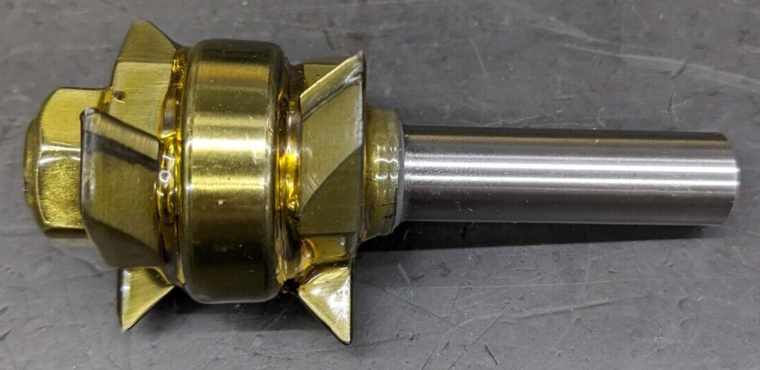Byrom Carbide Tipped 1-3/4" Double Edge 45° Chamfer 3 Wing Router Bit 193-5536