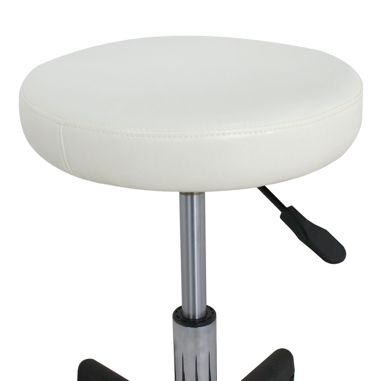 White Swivel Hydraulic Leather Salon Stool Rolling Seat Adjustable 4PCS