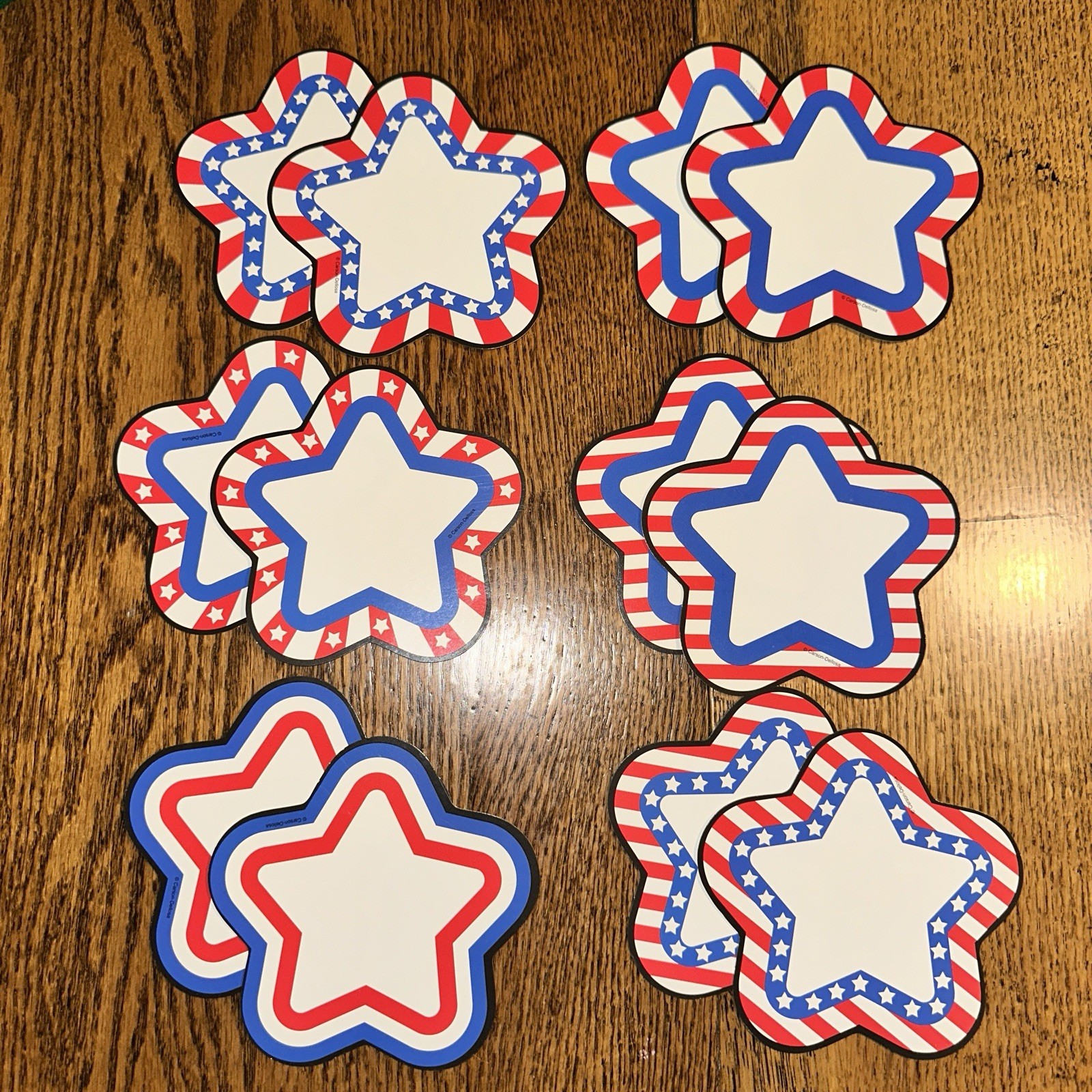 Vtg Carson Dellosa Patriotic Stars Bulletin Board Diecut Cutout 12 Set Classroom
