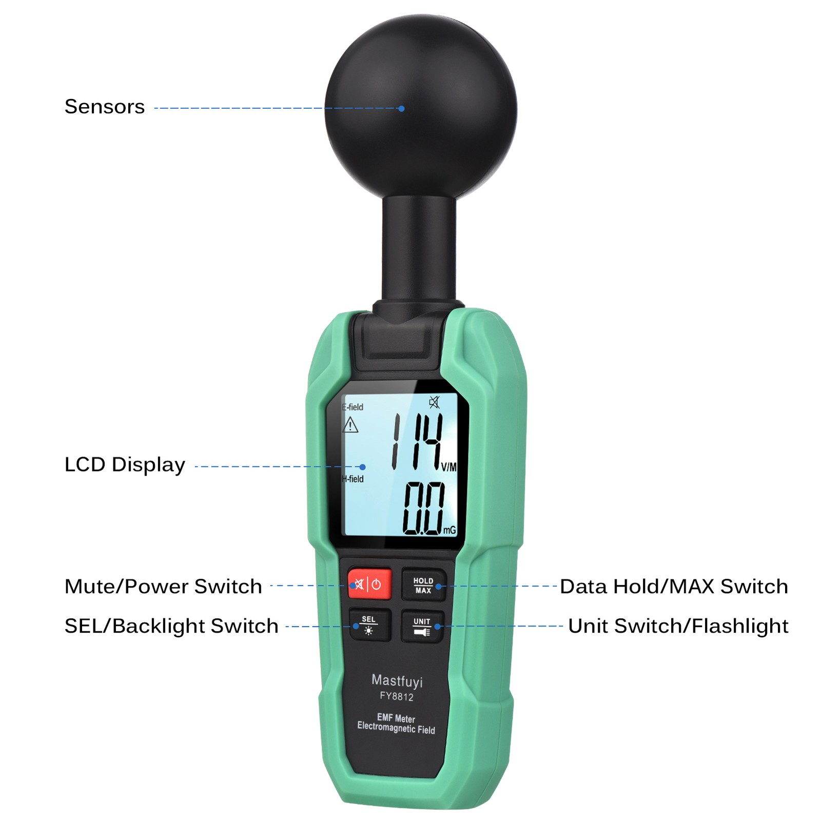EMF Meter Electromagnetic Field Tester Electromagnetic Wave Radiation Detector