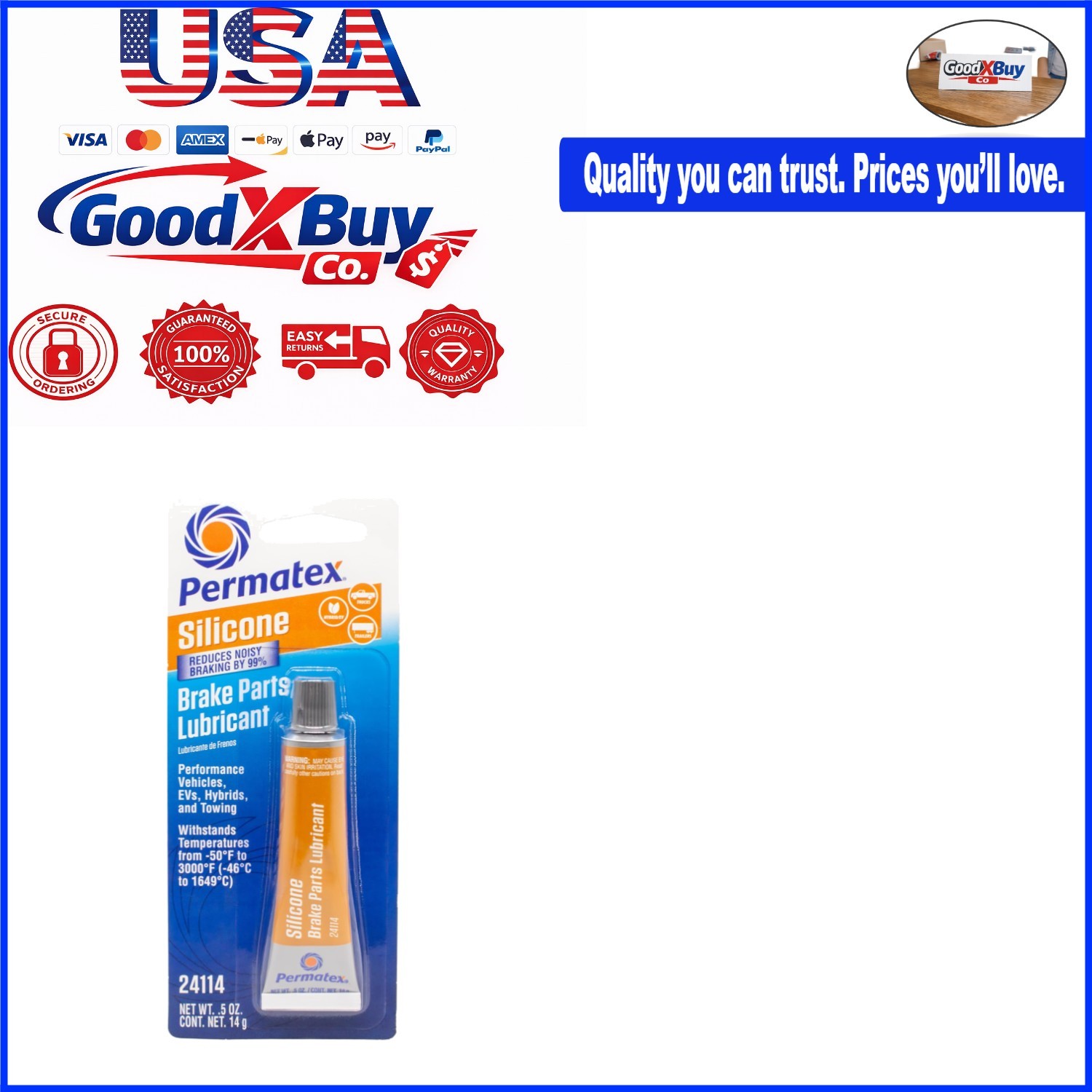 Silicone Brake Parts Lubricant 0.5 Fl Oz - Noisy Brake Fix, Ceramic Fortified...