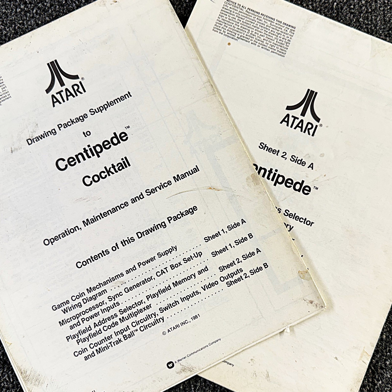 Atari Centipede COCKTAIL Arcade Video Game Manual Schematics ORIGINAL