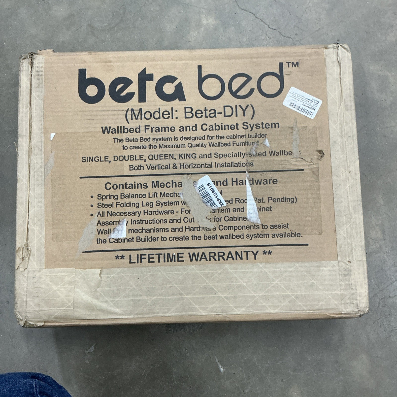 THE BETA BED KIT - WALL BED (Hidden Bed, Wall Bed, Murphy Bed, Multiple Sizes)