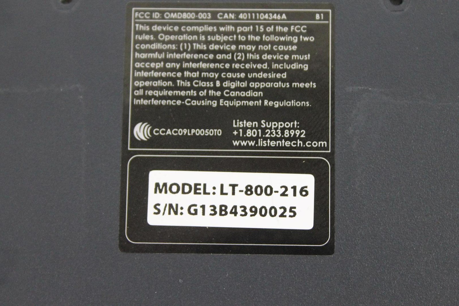 Listen LT-800-216 Receiver