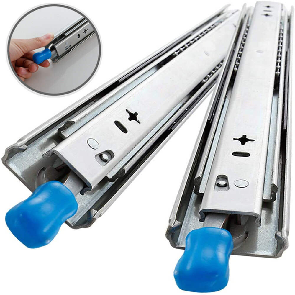 5 Pair Heavy Duty Drawer Slides Rail Full Extension Ball Bearing w/ Lock 14"-24"