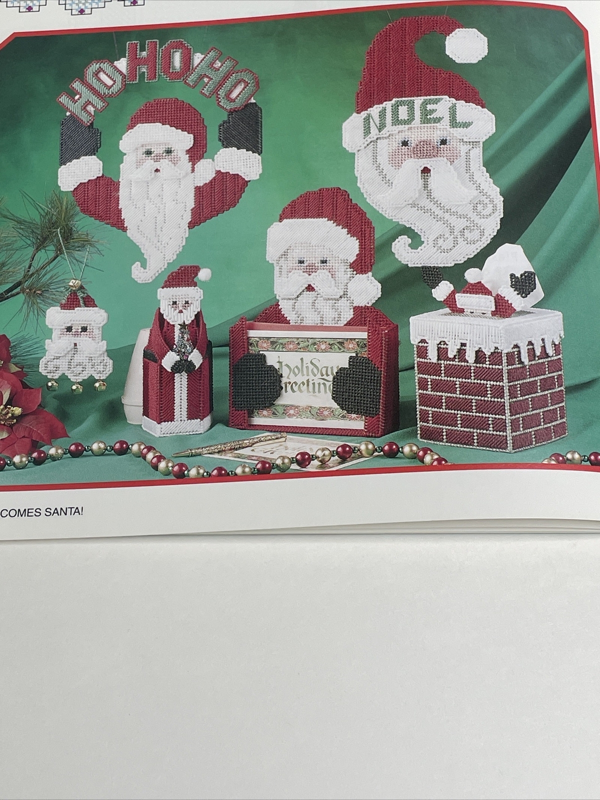 Annie's Attic Here Comes Santa 6 Designs Plastic Canvas Pattern