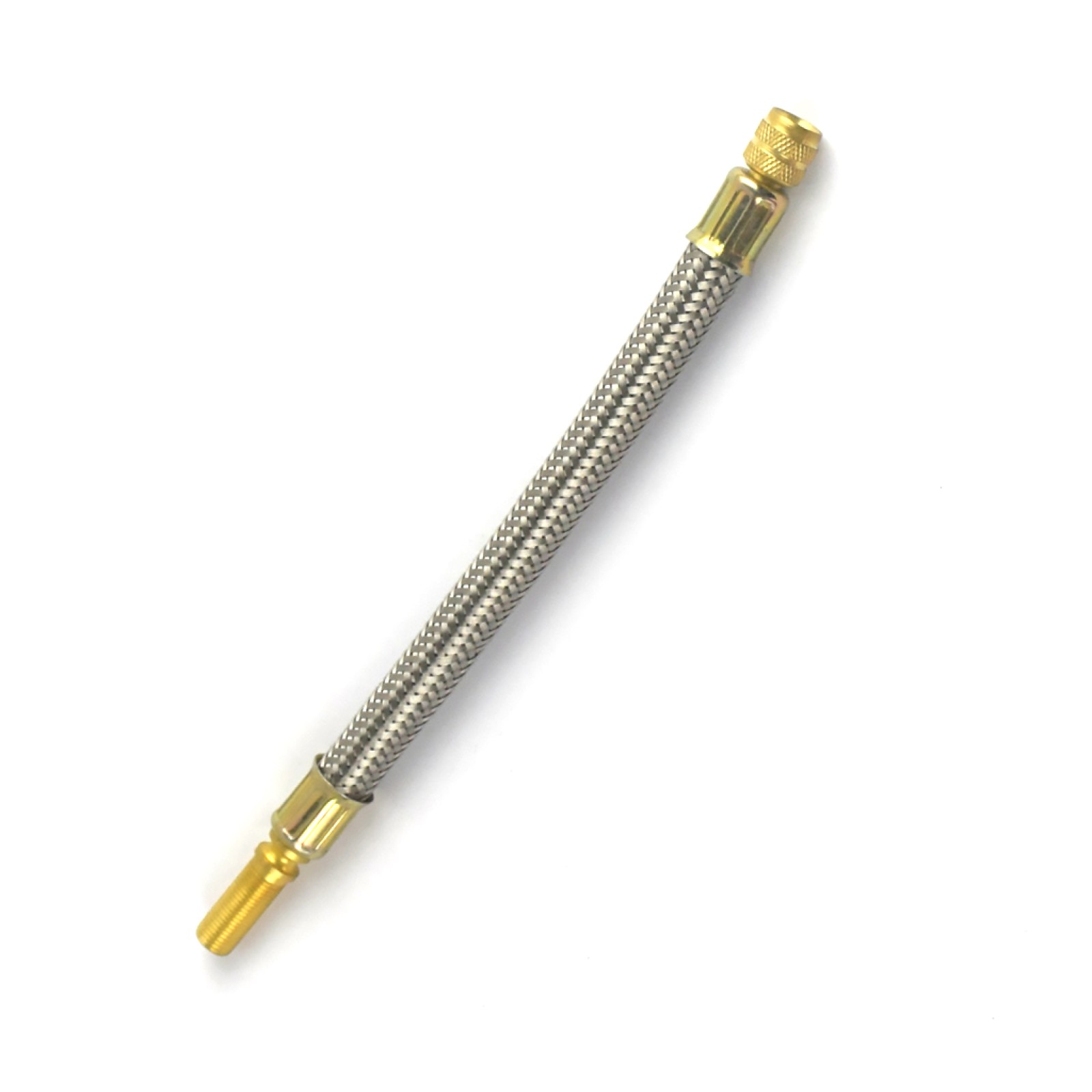 7in Stainless Steel Braided Flexible Hose Car Tire Valve Inflatable Copper Joint