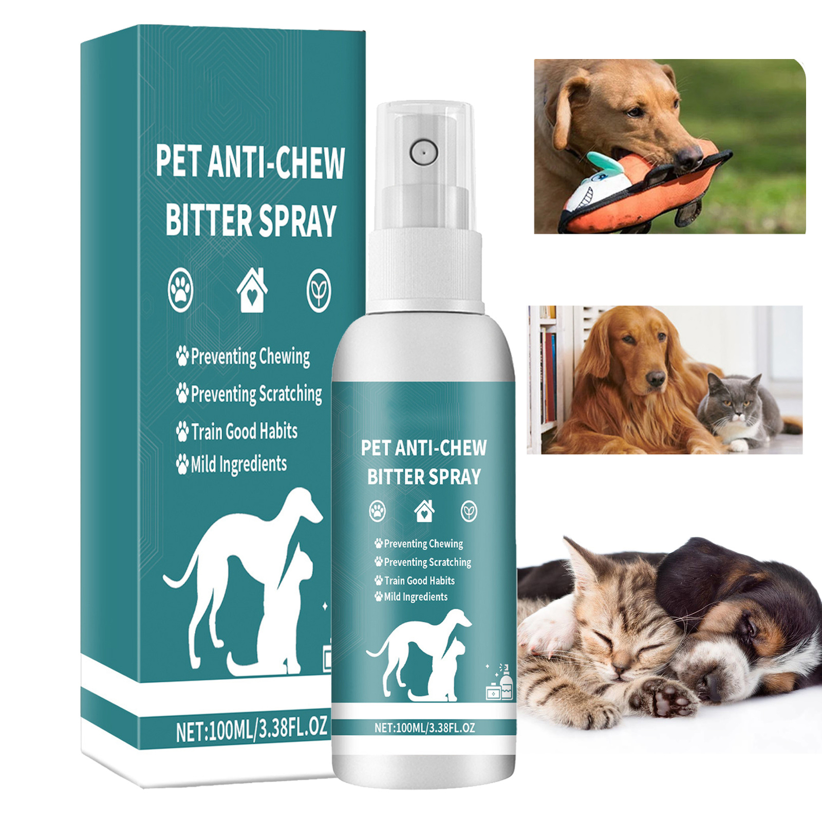 for Pet Stop Chewing Behavior Corrector Training Aid for Dog & Cat Bitter Spray