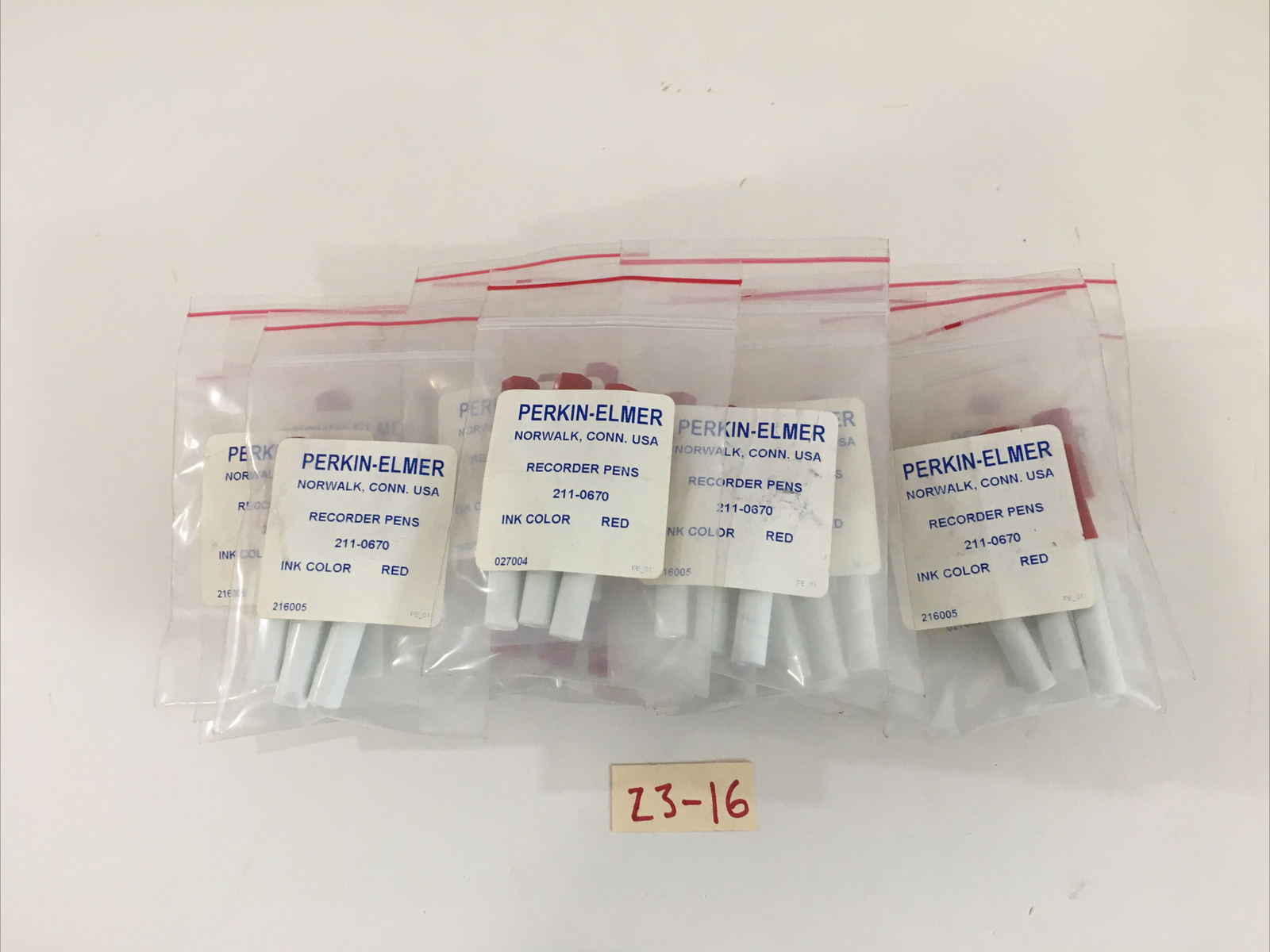 *NEW* Lot Of 22 Perkin Elmer Recorder Pens Red 211-0670