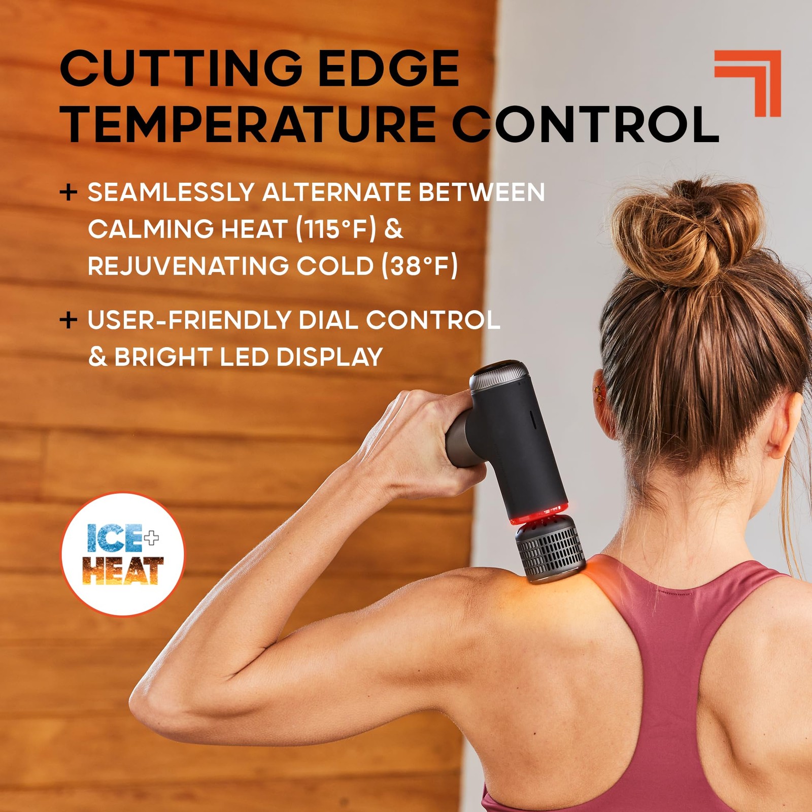 Sharper Image Powerboost Pro+ Hot & Cold Compact Deep Tissue Massage Gun - 6 S