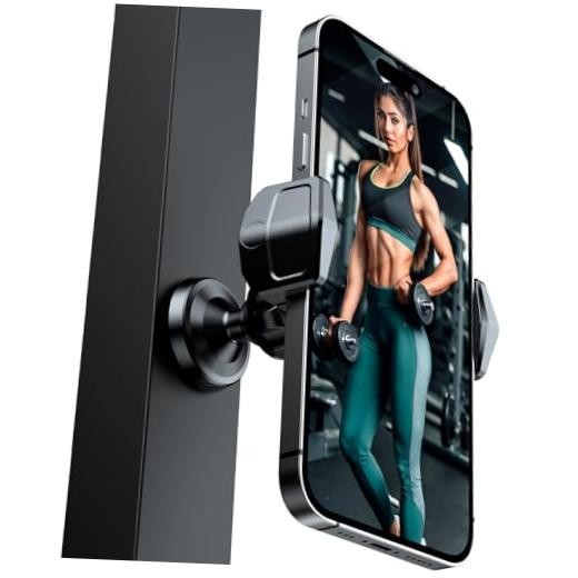 360° Rotatable Gym Magnetic Phone Holder for Workouts