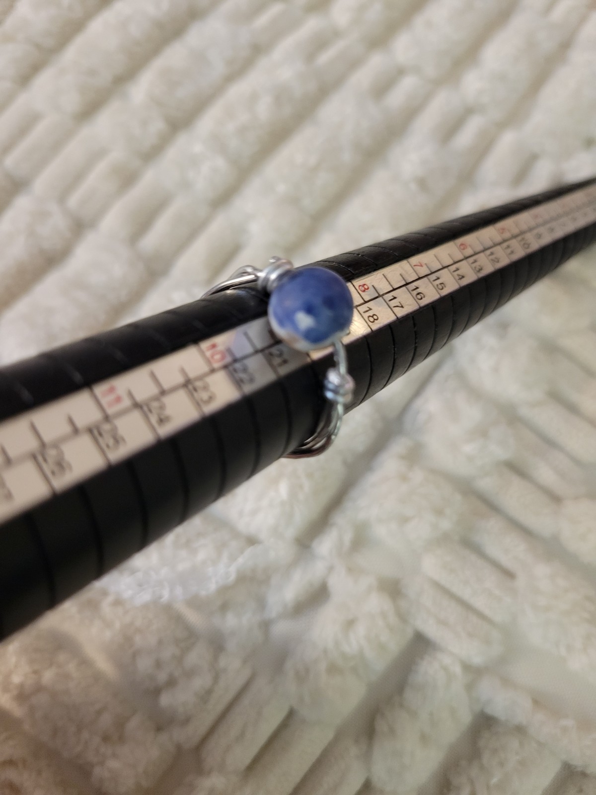 Silver Blue Sodialte Gemstone Ring Size 6 Beautiful Handmade Crystal Ring