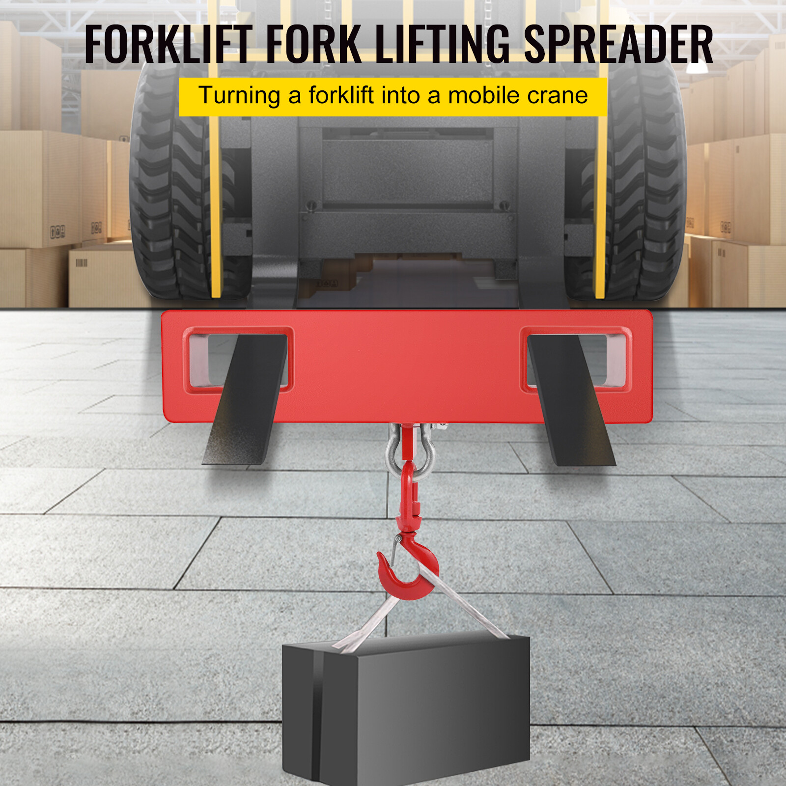 VEVOR Forklift Lifting Hook Lifting Hoist Crane Hook 4400 lbs Adjustable