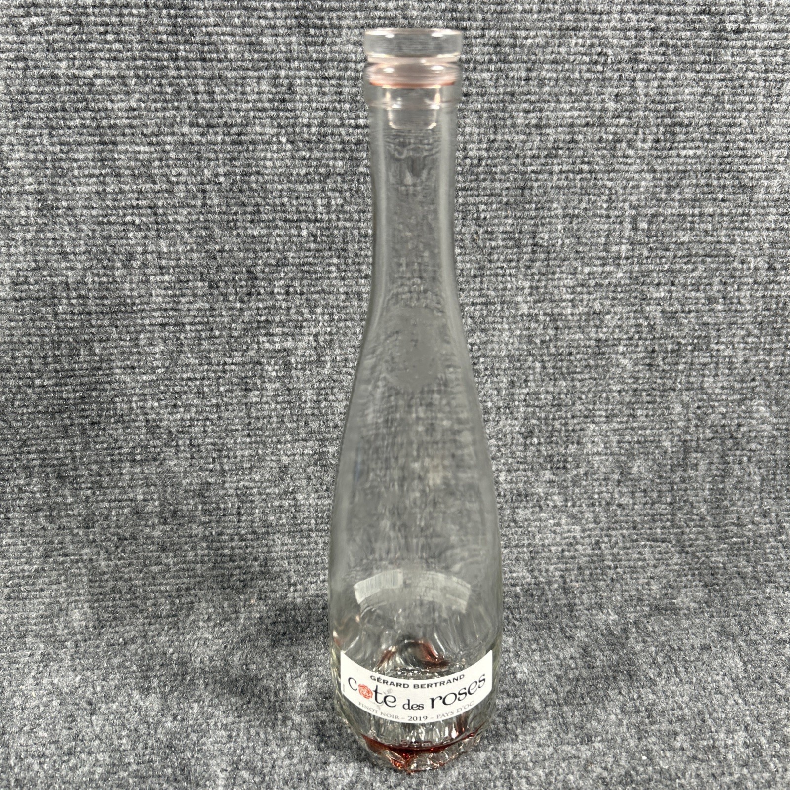 Gerard Bertrand Cote des Roses Empty Wine Bottle 375ml Glass Lid Rose Bottom ‘19