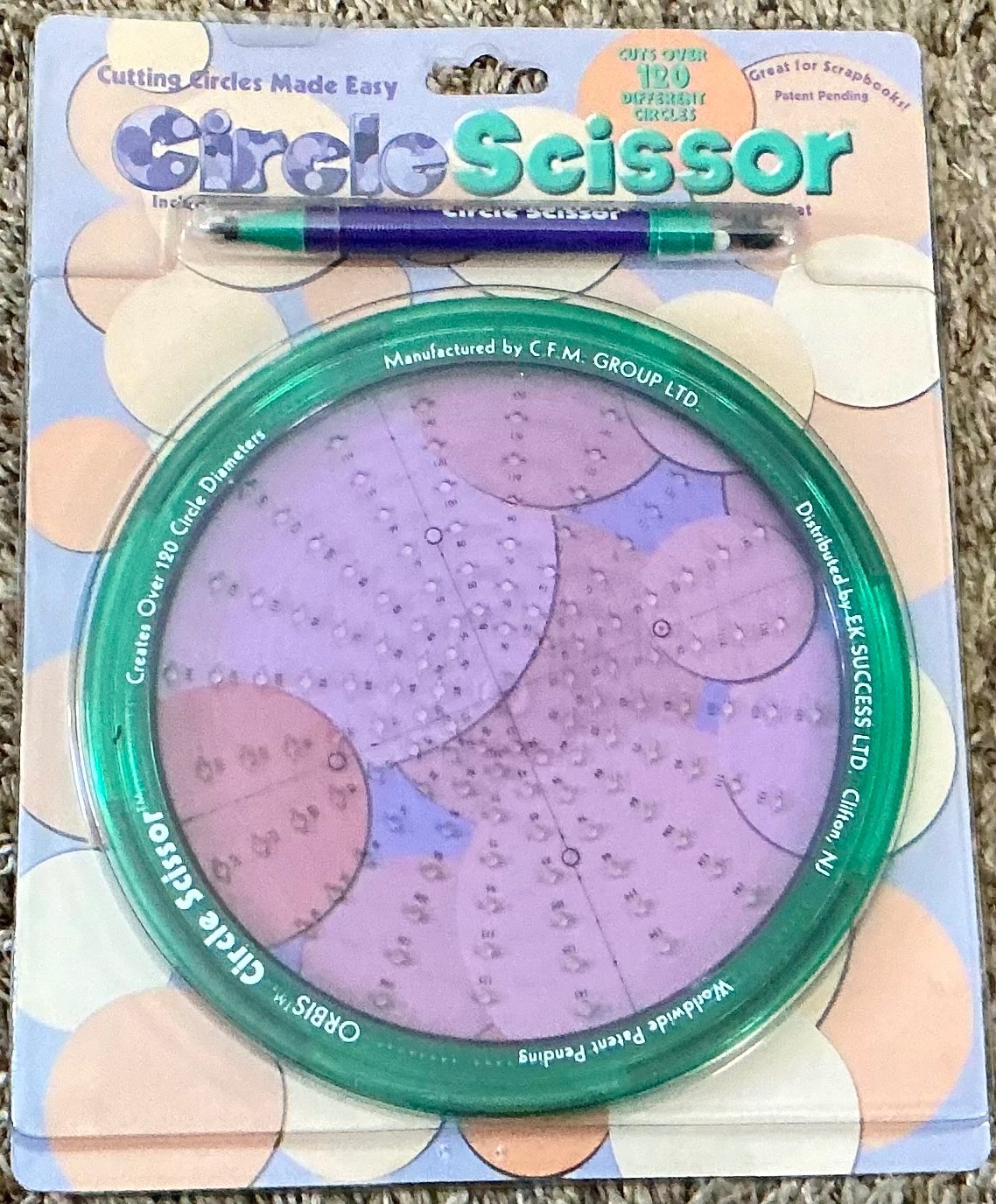 EK Success CIRCLE SCISSOR & 3 Blades - Missing Cutting Mat  - Never Used #3
