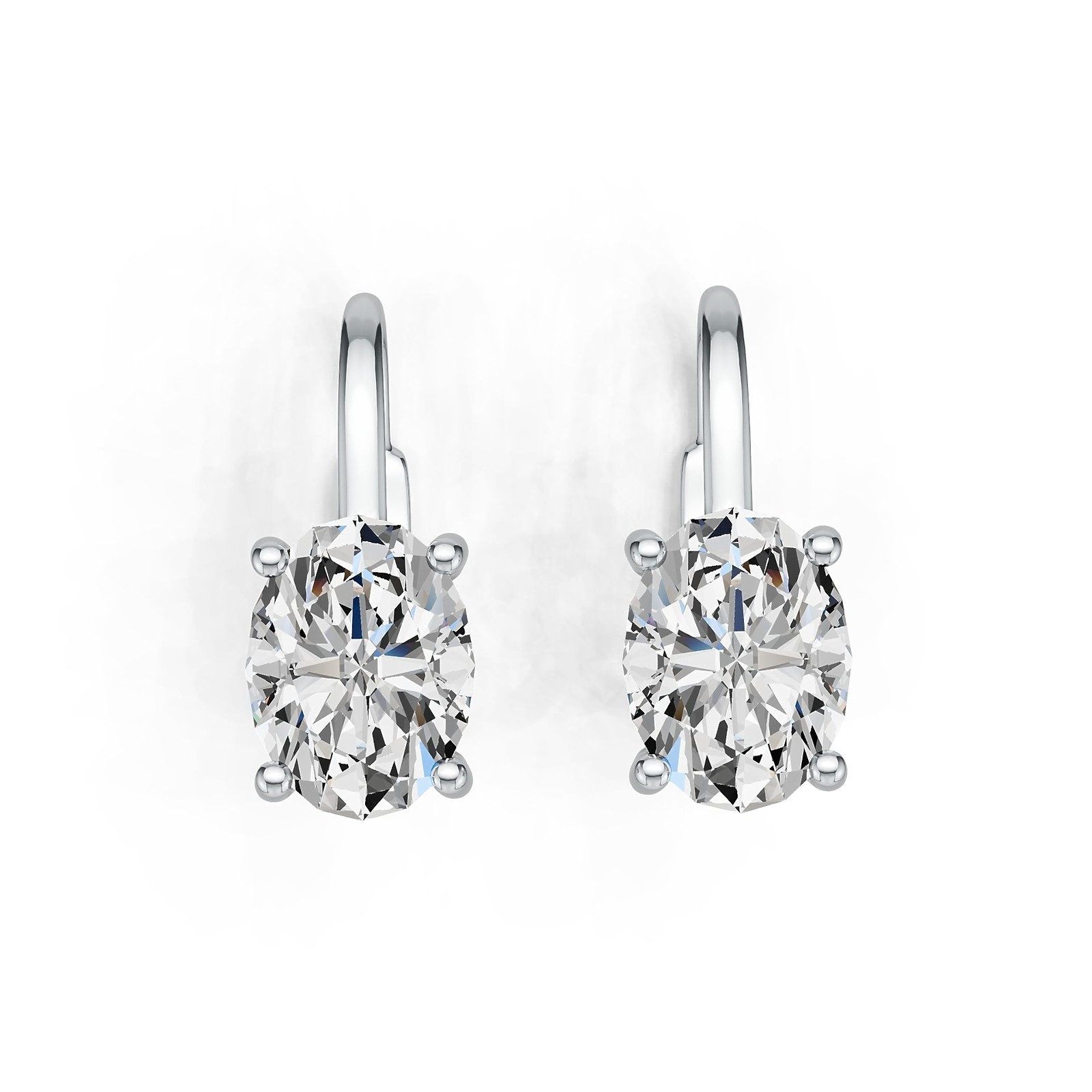 Sterling Silver Semi Mount Earrings Setting Oval OV 8X6mm Leverback