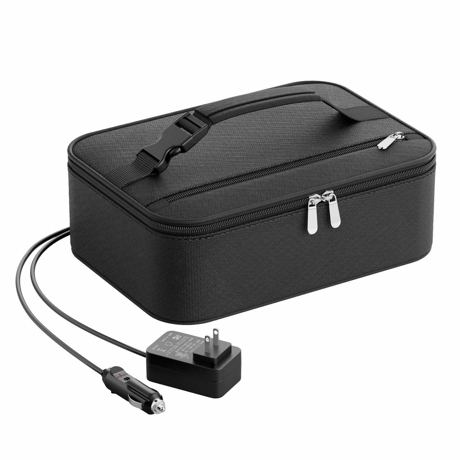 Neverwhy Portable Food Warmer - Heated Lunch Box for Heated, Black-Heated