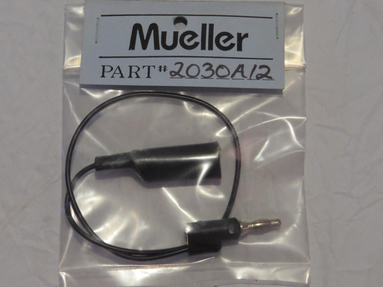 Mueller 2030-A-12-0 Stackable Banana Plug to Insulated Alligator Clip Black 12"