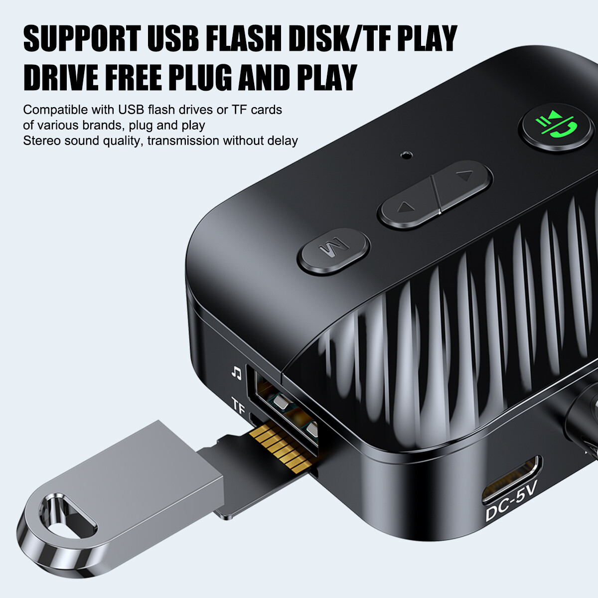 USB Bluetooth 5.3 Transmitter Receiver Wireless AUX to 2RCA Stereo Audio Adapter