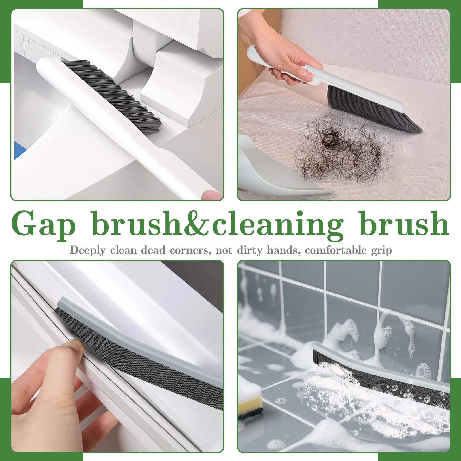 15pcs Crevice Cleaning Brush, Hard Bristle Scrub Brushes Tools, Black