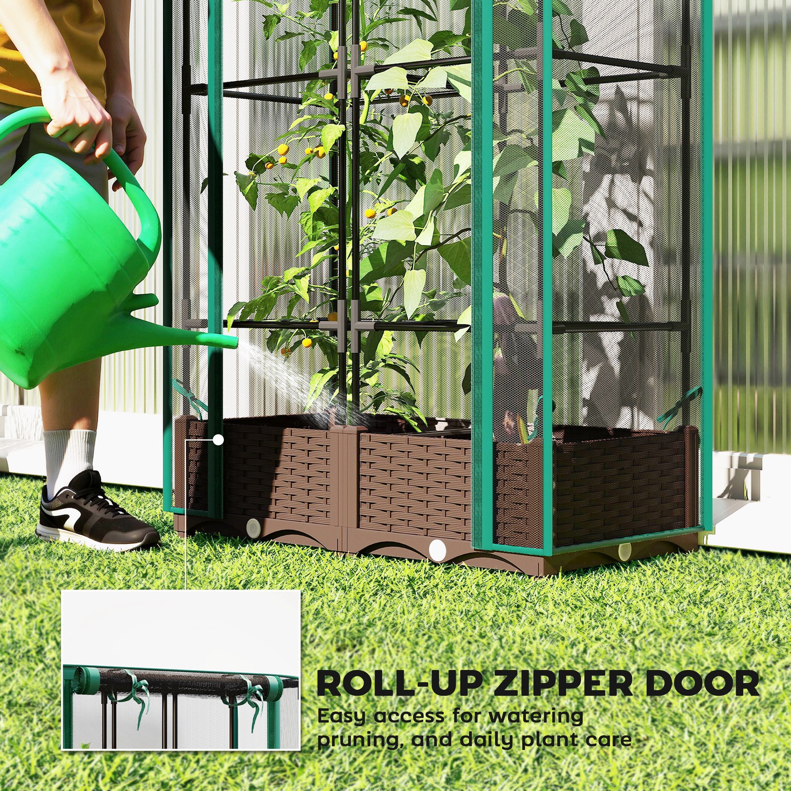 Raised Garden Bed with Trellis