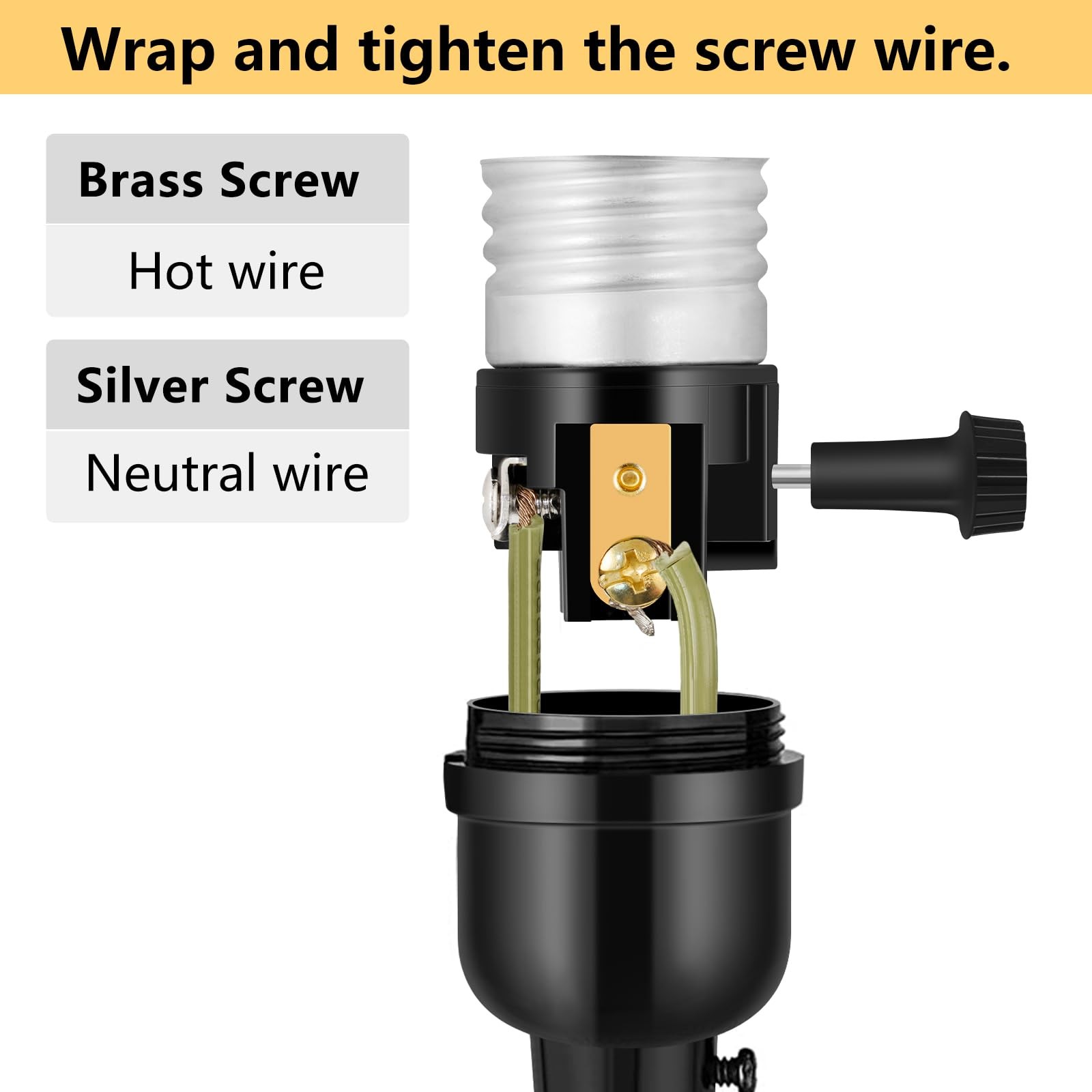 2Pack E26 Lamp Socket Replacement With On Off Switch Table Floor Lamp Repair Kit